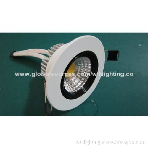 LED 3W COB Downlight, Non-dimmable or Dimmable, 110lm/W Luminous Efficacy with CE Mark